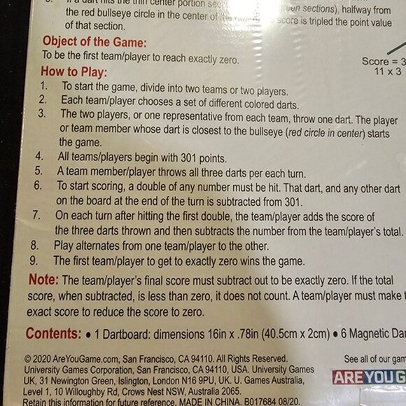 Are You Game Magnetic Dartboard Set with 6 Darts 16" Board Family Game For Kids - Picture 4 of 4